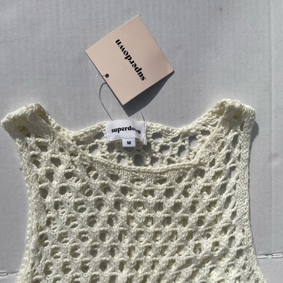 Superdown White Fringe Crochet Cover-Up - Picture 3 of 6